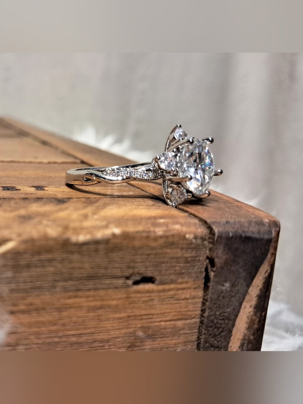 2.0ct Round D Color Moissanite Floral Engagement Ring, 925 Sterling Silver